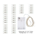 4m LED String Lights Card Photo Clip Holder Fairy Garland Lamp (Warm White) A