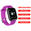 116 Plus 1.3 inch Touch Smart Bracelet Heart Rate Fitness Tracker (Purple)