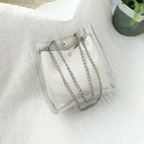 Women Small Bucket Bags Plastic Transparent Totes Composite Chain Bag Femal