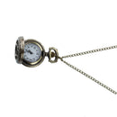 Floral Texture Bronze Tone Hunter Case Pocket Watch for Lady D1I4