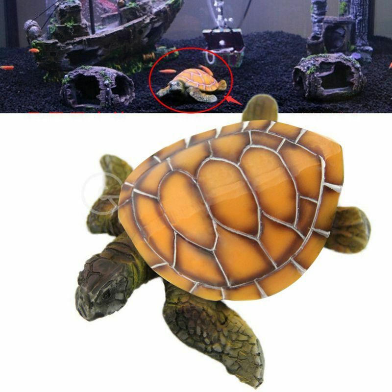 Aquarium Ornaments Decoration Artificial Turtle For Fish Tank Man Made Resi P1A5