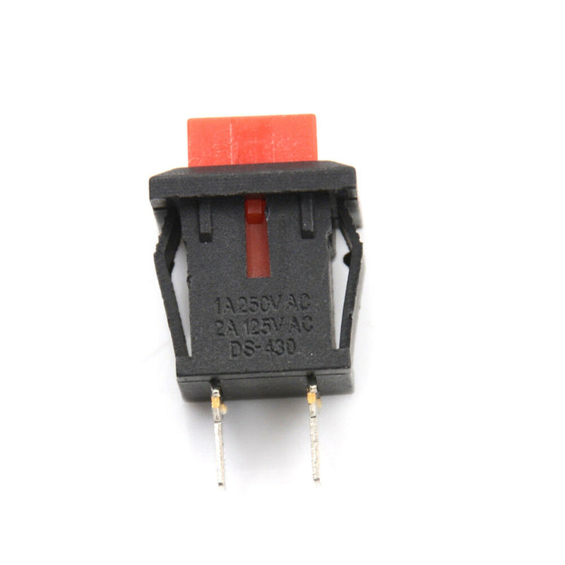 10X 125VAC 1A Red Square SPST NonLocking Reset/Self-locking Push Button Switc.AU