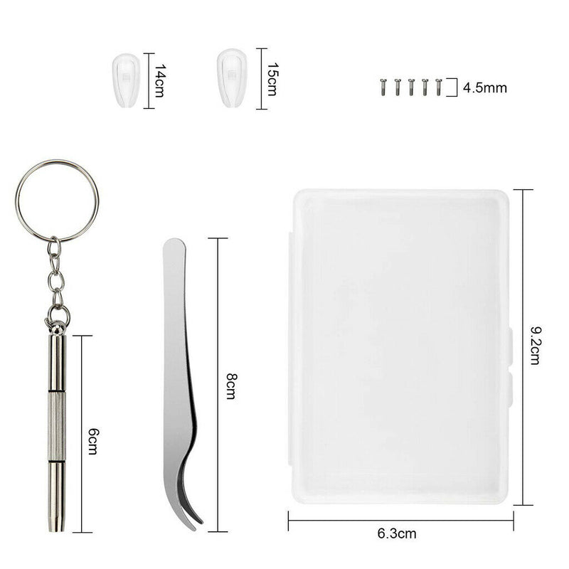 Eyeglass Repair Kit, Screw-in Improved Air Chamber Anti-Slip Silicone Nose Pads