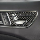 Carbon Fiber Car Door Buttons Seat Adjustment Panel Cover Trim 2Pcs For Mer