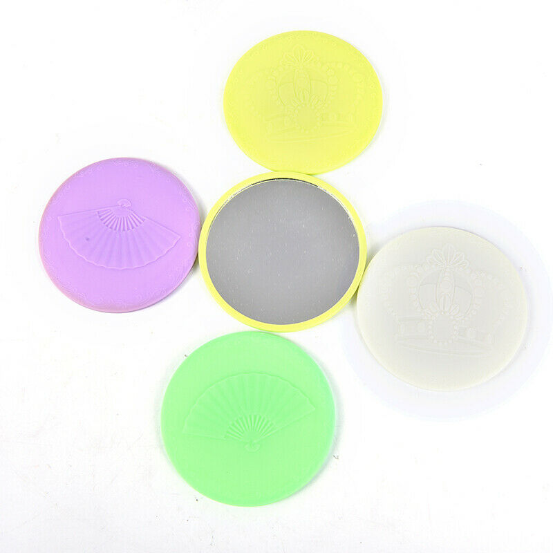 Portable Cute Round Mirror Plastic Makeup Pocket Handbag Mini Small MirrorB Cy