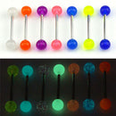 7PCS/Set Glow In The Dark Luminous Barbell Tongue Rings Body Piercing JeVGUSTEU