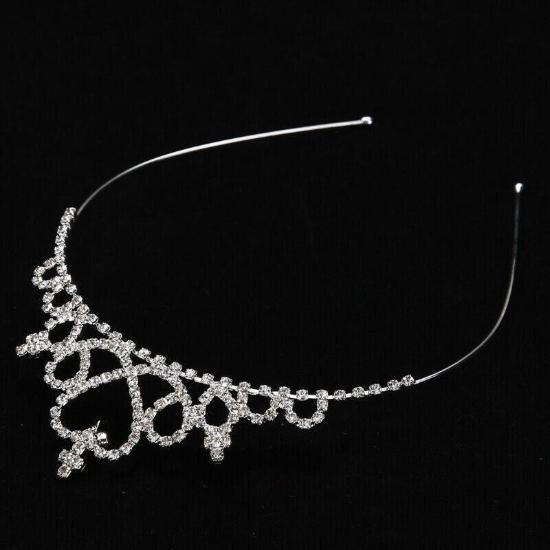 Rhinestone Crystal Tiara Hair Band Kid Girl Bridal Princess Prom Crown