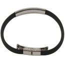 Bracelet Stainless Steel Cuff Silicone Bangle Hand Chain Men"s Jewelry Z4T7