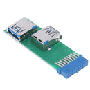 1Pc Internal Mainboard 2 Ports USB 3.0 Female to 20 Pin Female Header Adap Jc Kw