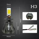 1x H3 Car Led Bulb 3000k 4800lm Dc12v-24v Yellow Fog Light ODS ALD