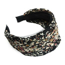 80mm Headband Hair Fabric Flowers Metal Buckle Black Women's Jewelry