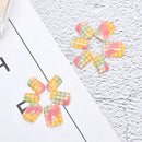24pcs Yellow False Nails Art Acrylic Full Cover Tips Manicure Gl%!