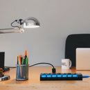 7 Port USB 3.0 HUB Powered +High Speed Splitter Extender PC AC Adapter HTD