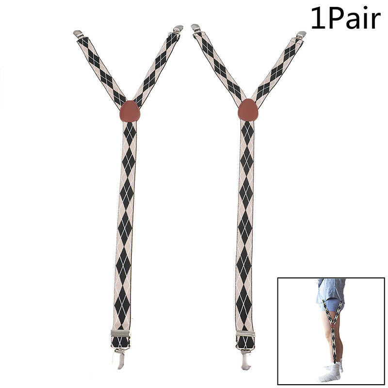 1Pair Shirt Stays Garters Y Shape Military Holder Non-slip Clamps Leg Suspend Gw