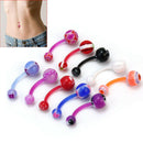 10PCS Belly Ring Navel Button Plastic Round Ball Barbell Bar Body Pierci RFR