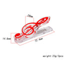 3 Pcs Multi-Color Music Music Note Clip Paper Clips, Plastic Transparent Book