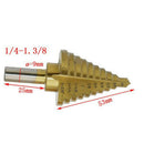 New 10 Steps 1/4" to 1-3/8" Step Drill Bit Cobalt Reamer HSS Cobalt Tool