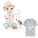 Cute Girls Iron on Patches Washable Heat Transfer Stickers T-shirt Appliques JR