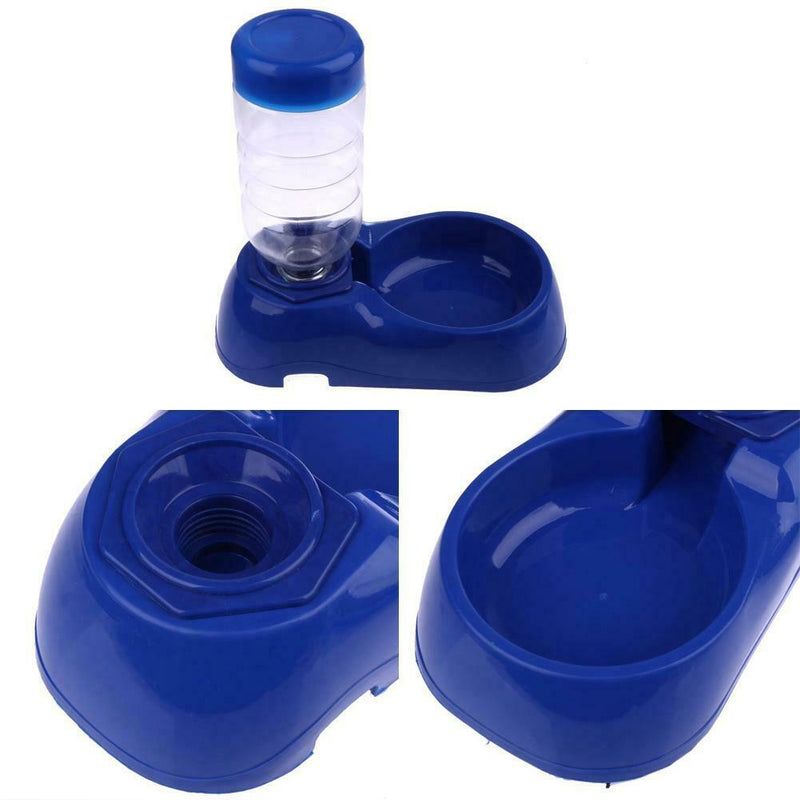 Pet Dog Puppy Cat Automatic Water Dispenser Food Dish Bowl Feeder Blue