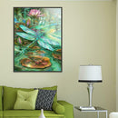 5D DIY Full Drill Diamond Painting Dragonfly Pond Cross Stitch Embroidery