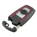 3-Button Remote Key Fob Replacement Case for BMW 550i GT X3 535i 528i (Red)