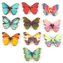 50X Mixed Color Butterfly Insect Wooden Buttons 2 Holes Scrapbook GwJ Gw