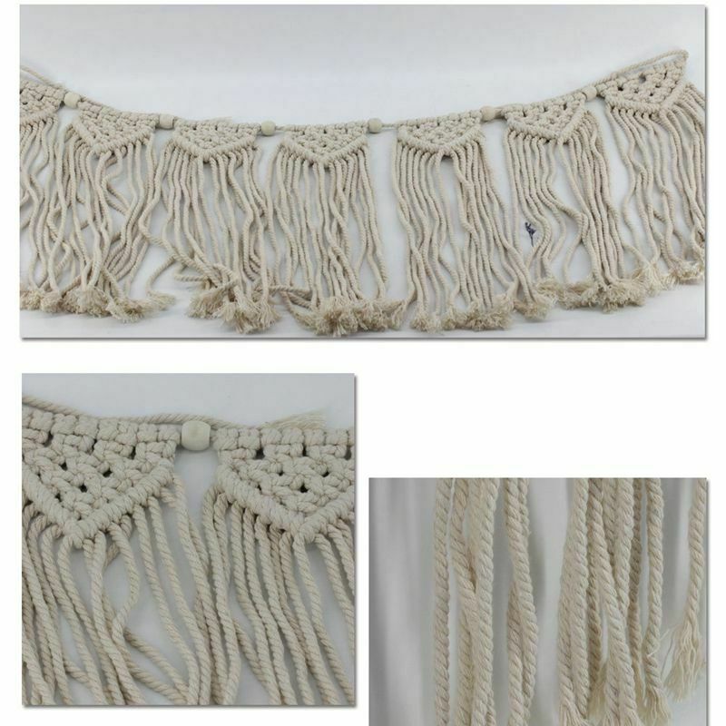 Macrame Woven Wall Hanging Curtain Fringe Garland Banner Shabby Chic Bohemi V8W7