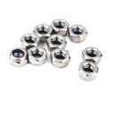 10Pcs M6 A2 Stainless Steel Nuts Nylon Collar Elastic Stop Self-lock Locknut
