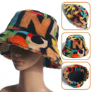 Women Leopard Print Faux Fur Hat Winter Warm Plush Fisherman Cap Bucket Ha L0Z2
