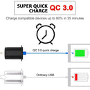 DC 12-24V Waterproof Dual USB Port Charger Quick Charge 3.0 LED Green