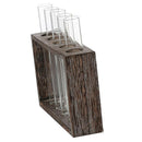Test Tube Glass Vase Hydroponic Vase Wooden Frame Tabletop Vase Stand 5 Tube