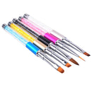 5pcs UV Gel Nail Art Tips Crystal Acrylic Painting Drawing Polish Brush Pen Set