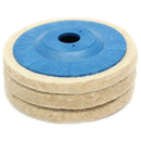 3pcs 100mm 4Inch Grinding Pad wool Polishing Disc Abrasive Wheel Felt Buffe T7O3