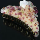 Violet flower pattern Plastic hair clip for ladies V6G1