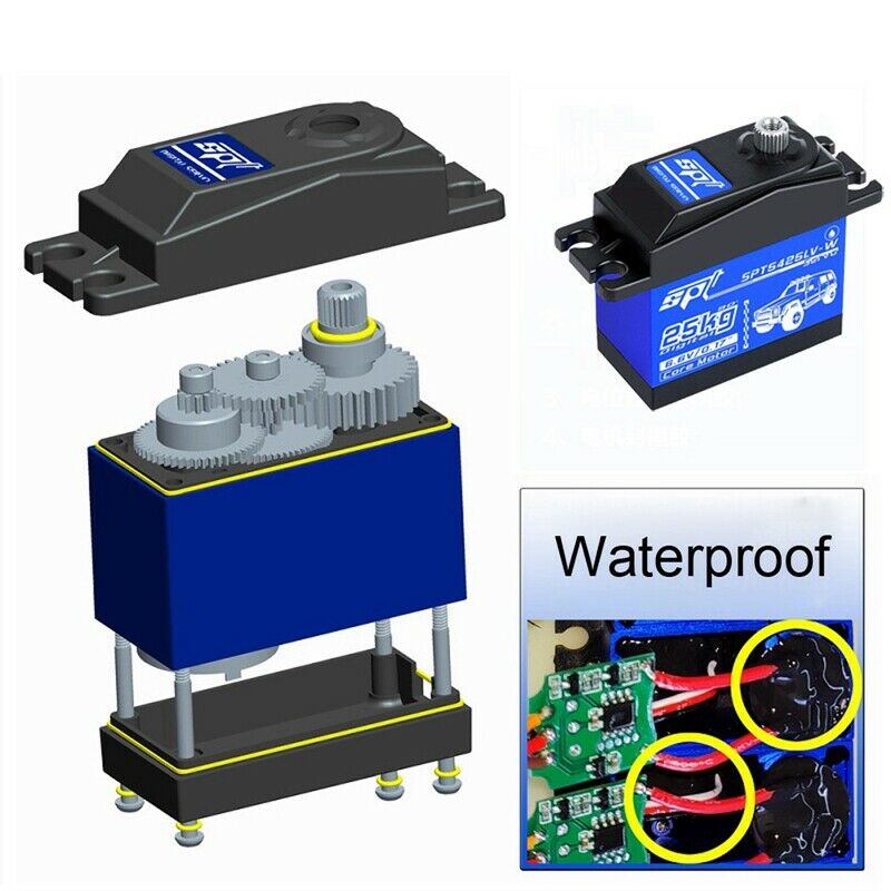 Waterproof Spt5425Lv-W 25Kg 90 Degrees Digital Servo For 1:8 1:10 Rc Car Bo J3I5