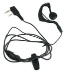 Single Ear Hanger Earphone 2 Pin w Mic for Kenwood Two Way Radio