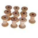 10-Pack Wooden Empty Thread Spools Classic Bobbin DIY Sewing Notions 28x21mm