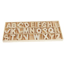 156Pcs Set Wooden Craft Letters with Storage Tray - Unpainted Wood Alphabets