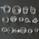 15pcs/Set Mini Transparent Drink Cups Dish Plate Tableware Miniatures B ES