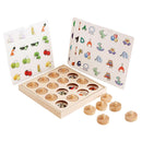 Wooden Memory Match Chess Game Kids Puzzle Montessori Educational Toys