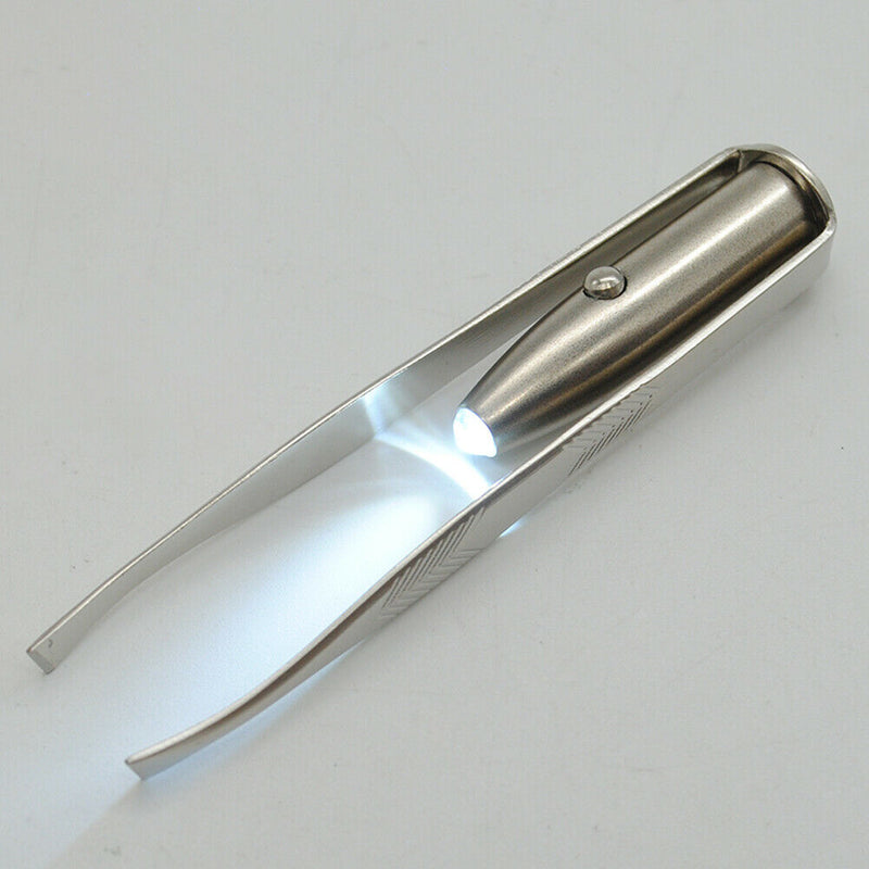 Fashion Safe Eyelash Eyebrow Hair Removal Tweezers Makeup Tool With Led Light