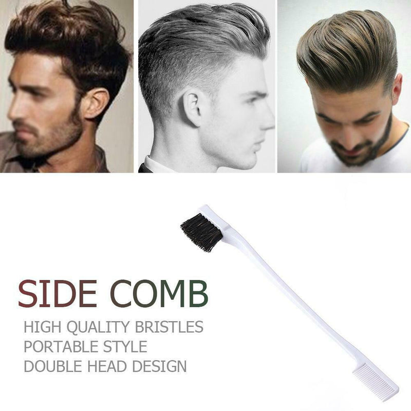 Double Side Hair Edge Brushes Hair Comb Beauty Hairdressing Tools (White) A