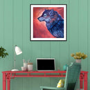 5D DIY Full Drill Diamond Painting Cross Stitch Embroidery (Blue Wolf)
