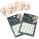 Nail Art Painting Wraps Water Transfers Stickers Decals Set Pink White Flowers