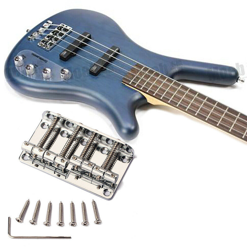 1 Set 4 String Bridge Replacement Parts For Fender Precision Jazz Bass Guitar