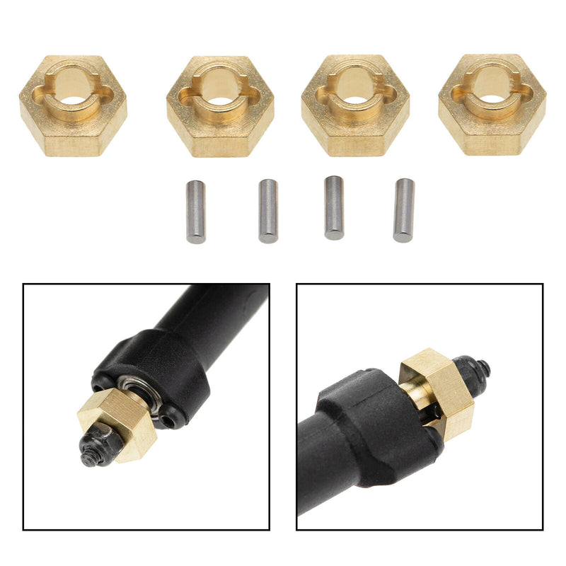Lot 4 RC Metal 3mm Brass Hex Adapter for Axial SCX24 AXI00002 AXI00001 Crawler
