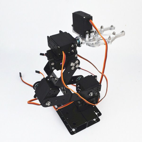 6 DOF Aluminum Robot Arm Mechanical Robot Clamp Claw Gripper DIY Assembly -