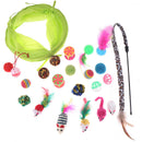 21PC Cute cat toys Pets Set Cat tunnel Folding balls Mouse feathersAT3C