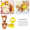 2pcs Cartoon Bear Chicken Shaped Rice Sushi Molds Suits Kid DIY Cake Cookie Tool