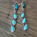 1 Pair Water Drop Earrings Boho Women Dangle Turquoises Bohemian Jewelry G J Gw